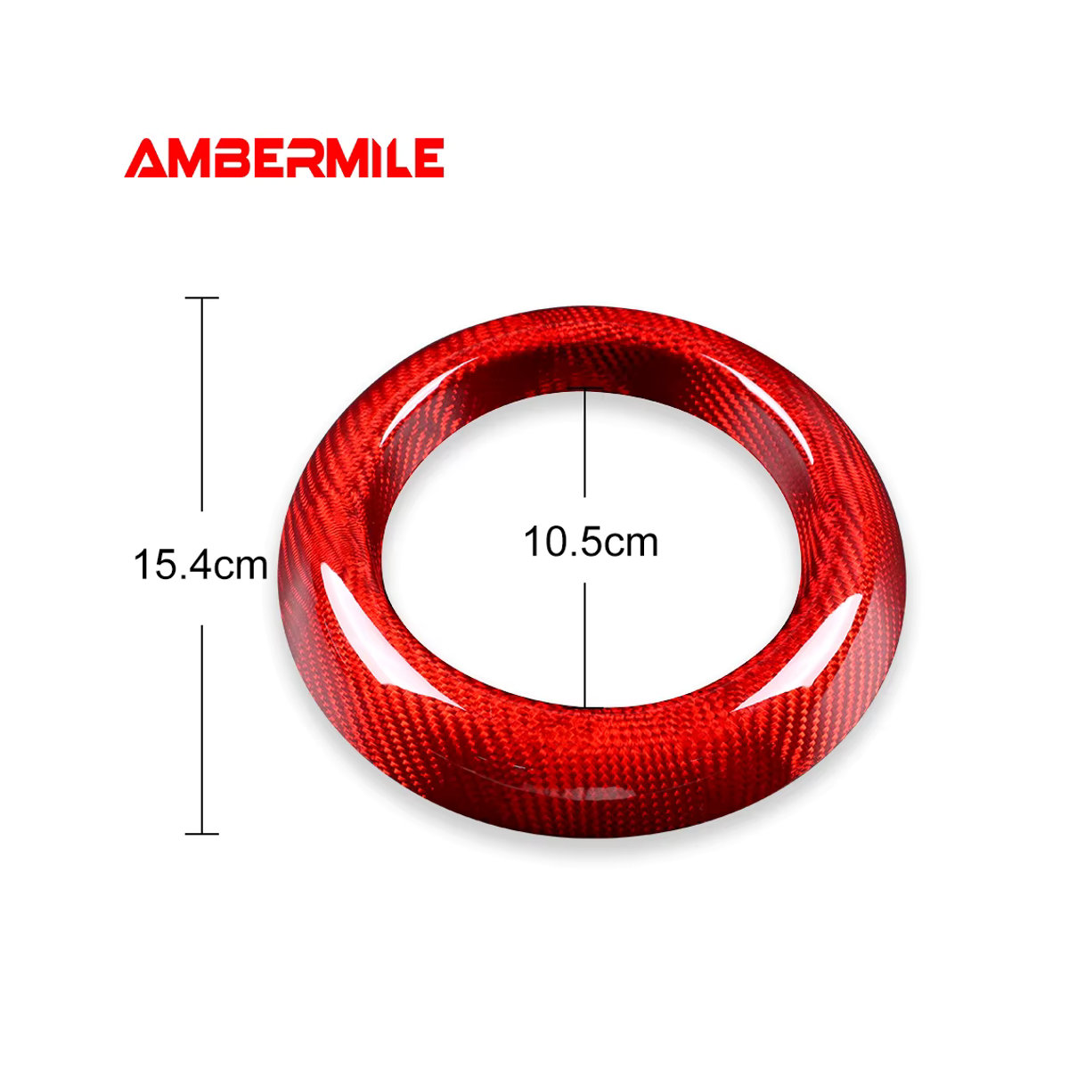 AMBERMILE Carbon Fiber Schalthebel Abdeckung für Mini F54 F55 F56 F57 F60 Countryman, Getriebe Shift Ring Innen Trim in Schwarz - Bild 3