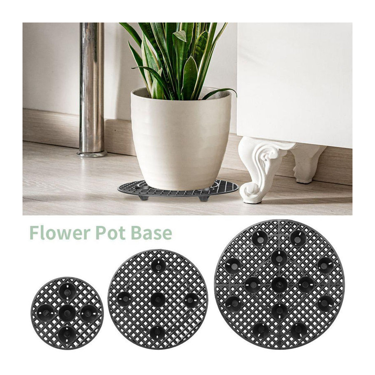 Ambiel Charm Pflanzenträger Set aus Kunststoff für die Terrasse in Schwarz - Bild 4