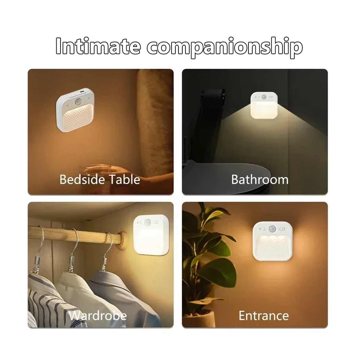 Ammtoo LED-Nachtlicht mit Bewegungsmelder, wiederaufladbare Magnet-Nachtlampe im minimalistischen Design zum Aufkleben für Schlafzimmer, Treppen, Schrank, Flur und Küche - Bild 5