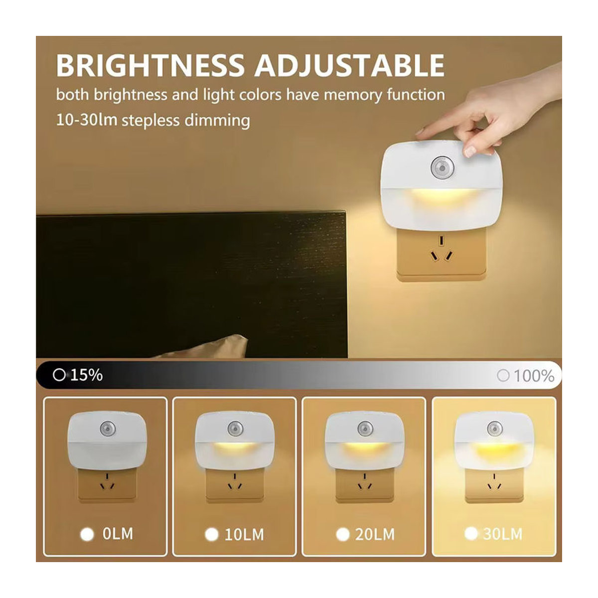 ammtoo LED Nachtlicht mit PIR Bewegungssensor für Schlafzimmer und Kinderzimmer, Weiß, Minimalistisches Design mit EU-Stecker - Bild 2