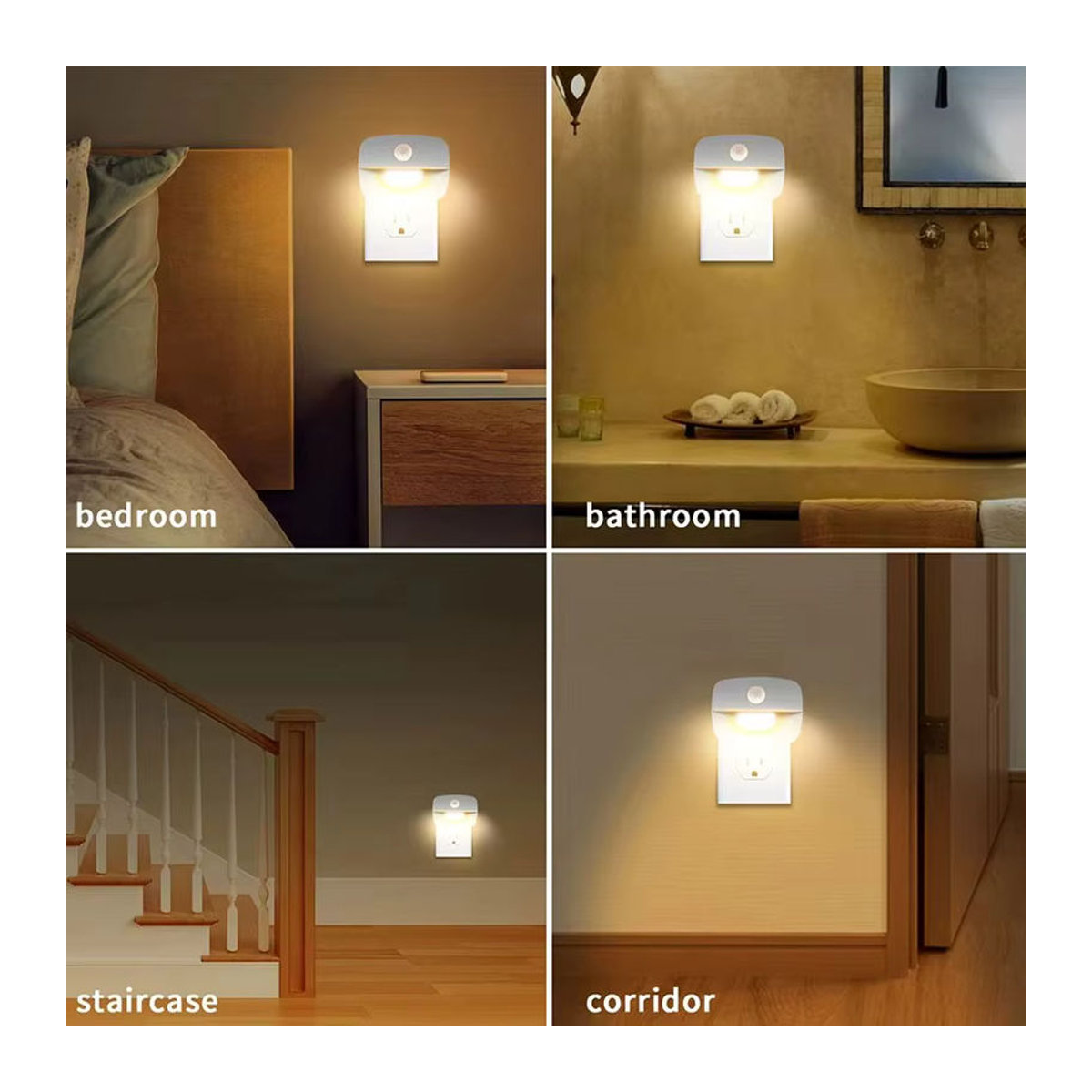ammtoo LED Nachtlicht mit PIR Bewegungssensor für Schlafzimmer und Kinderzimmer, Weiß, Minimalistisches Design mit EU-Stecker - Bild 6