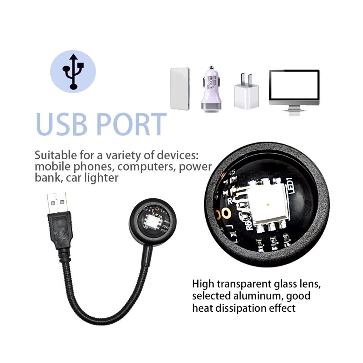 ammtoo LED Sonnenuntergang Lampe USB-Projektor Bunt aus Aluminium für Schlafzimmer und Wohnzimmer - Bild 2