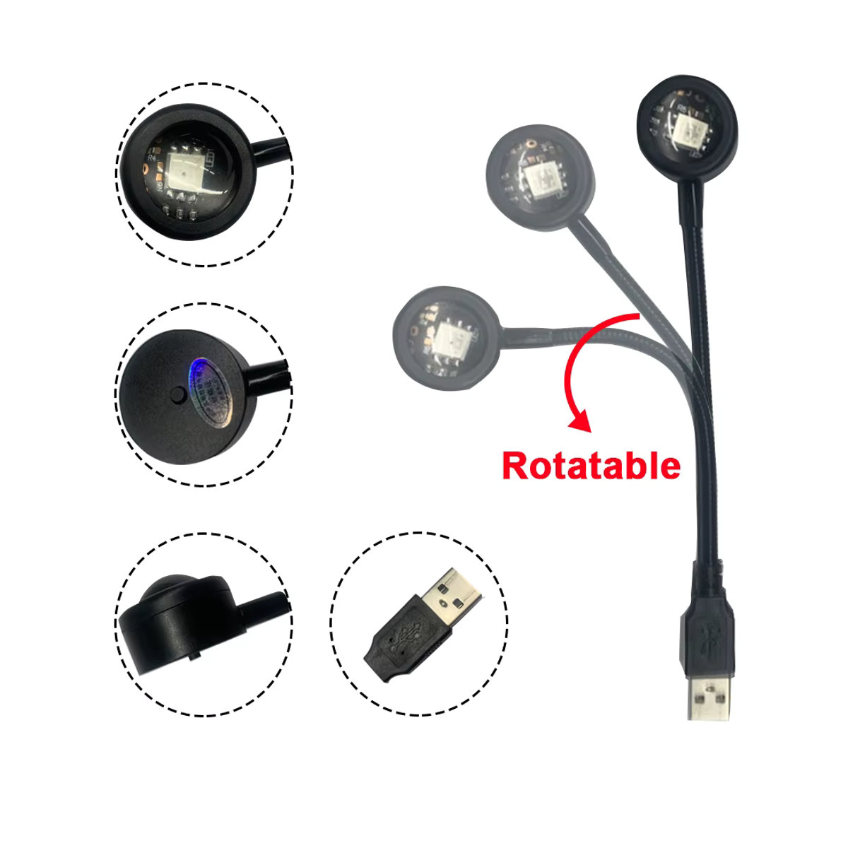 ammtoo LED Sonnenuntergang Lampe USB-Projektor Bunt aus Aluminium für Schlafzimmer und Wohnzimmer - Bild 3
