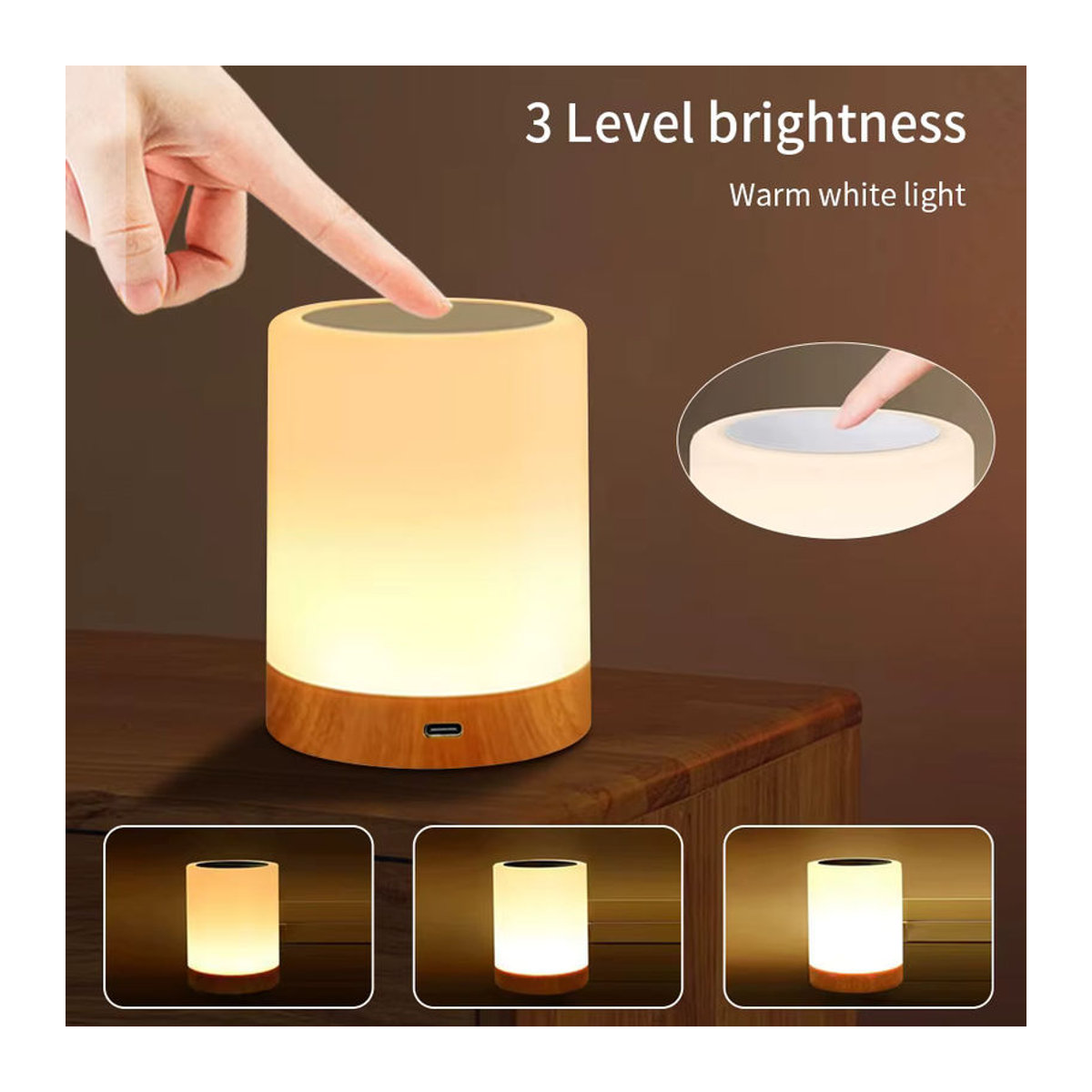 Ammtoo Nachttischlampe als dekoratives Lade-Touch-Atmosphärenlicht mit 1200 mAh, sechs Farben und drei einstellbaren warmweißen Lichtmodi, bunt und minimalistisch - Bild 5