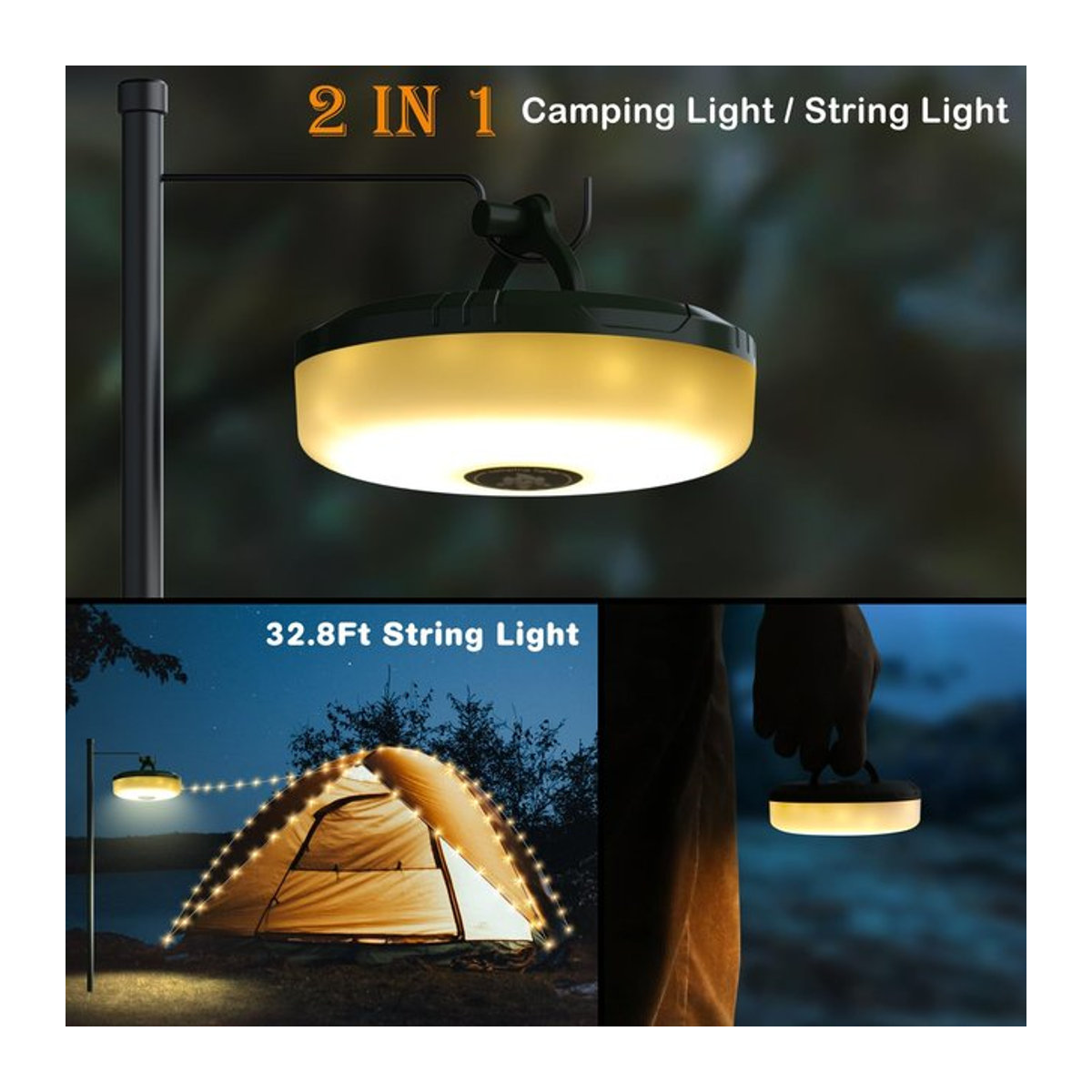 Ammtoo Rollbare LED-Girlande Bunt, 10 m LED-Lichterkette für Camping und Party - Bild 1
