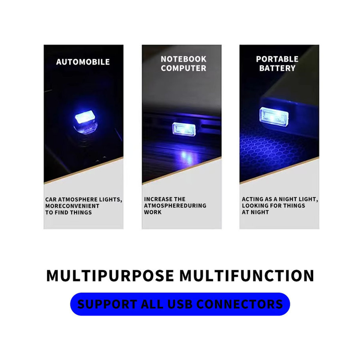 AMSYD 2er-Set Mini USB LED Auto Innenbeleuchtung Bunt - Bild 4