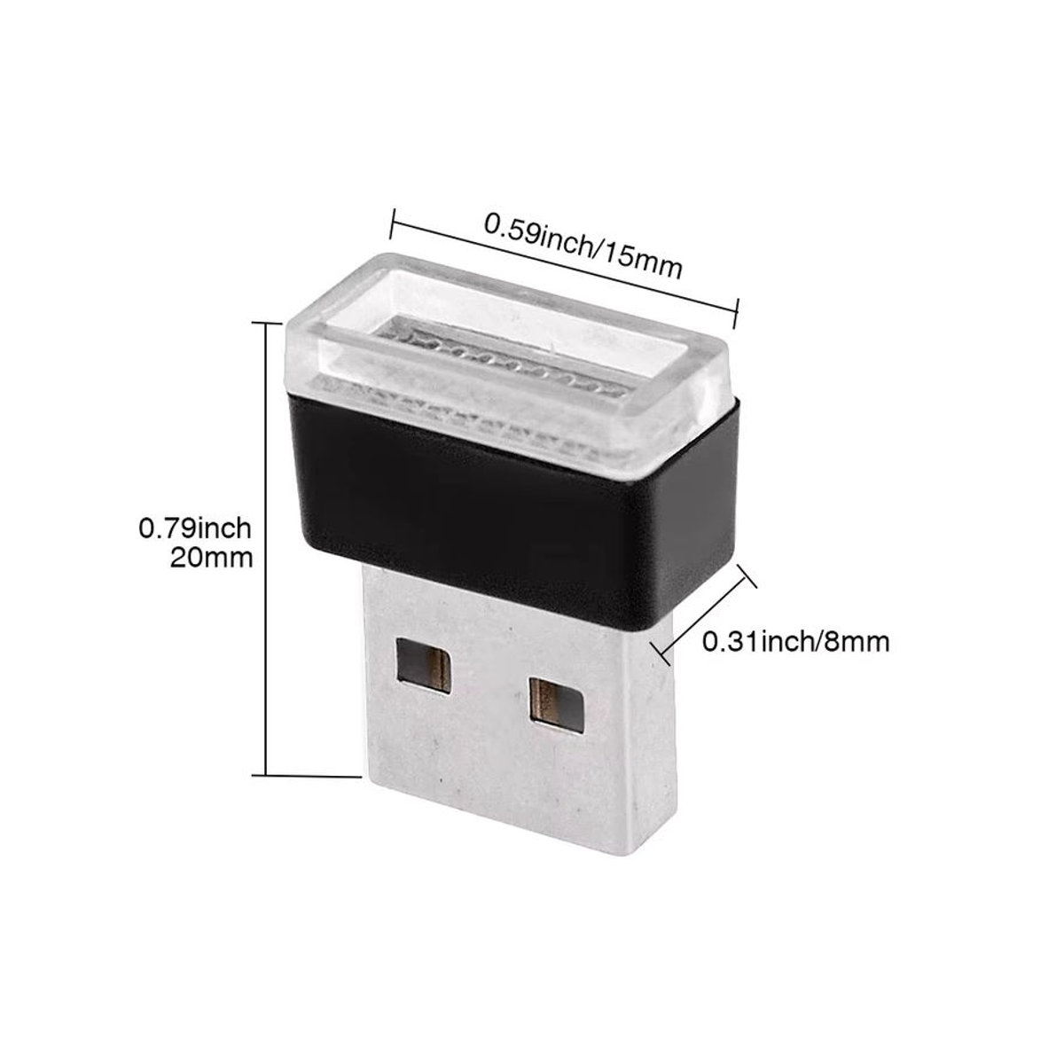 AMSYD 2er-Set Mini USB LED Auto Innenbeleuchtung Bunt - Bild 6