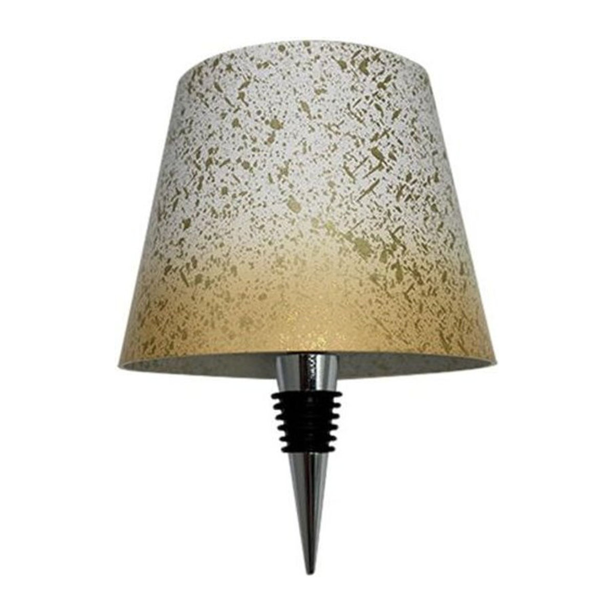 Amusedly LED Tischlampe in Form einer Weinflasche, kabellos, USB aufladbar, dimmbar mit Touch-Control, warmweißes Licht, Farbe: Gelb - Bild 1