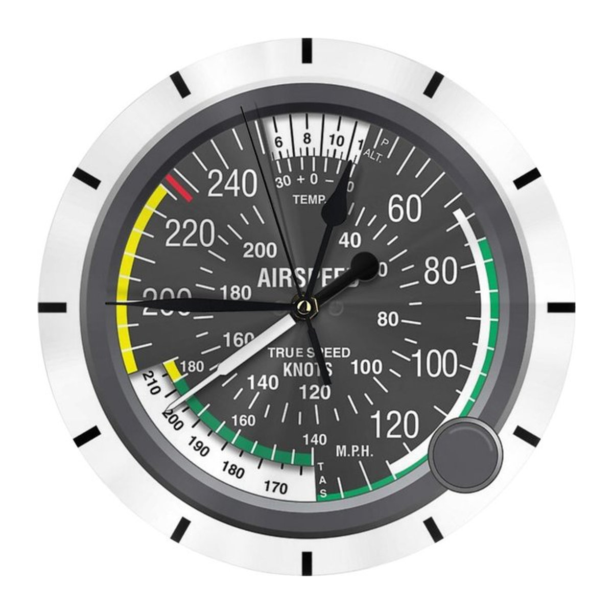 Analoge Wanduhr im Luftfahrt-Design mit Geschwindigkeitsanzeige, rund, Durchmesser: 42 cm - Bild 1