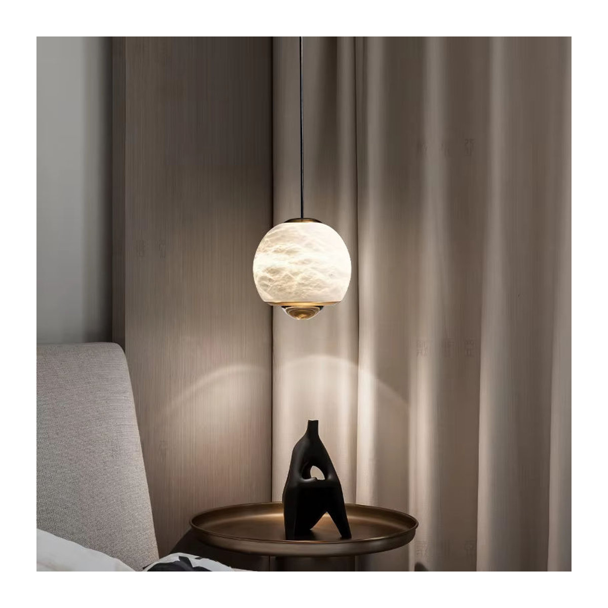 ANCISTER Modern Marmor Kronleuchter in Weiß mit warmweißem Licht für Esszimmer und Wohnzimmer - Bild 4