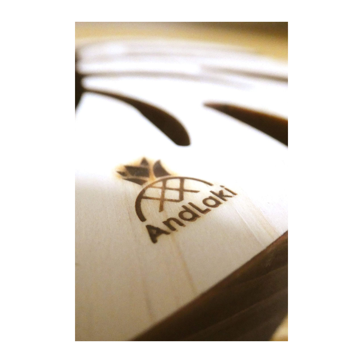 AndLaki Topfuntersetzer aus Hinoki-Zypresse mit Monstera-Blattmuster, Natur, Groß - Bild 2