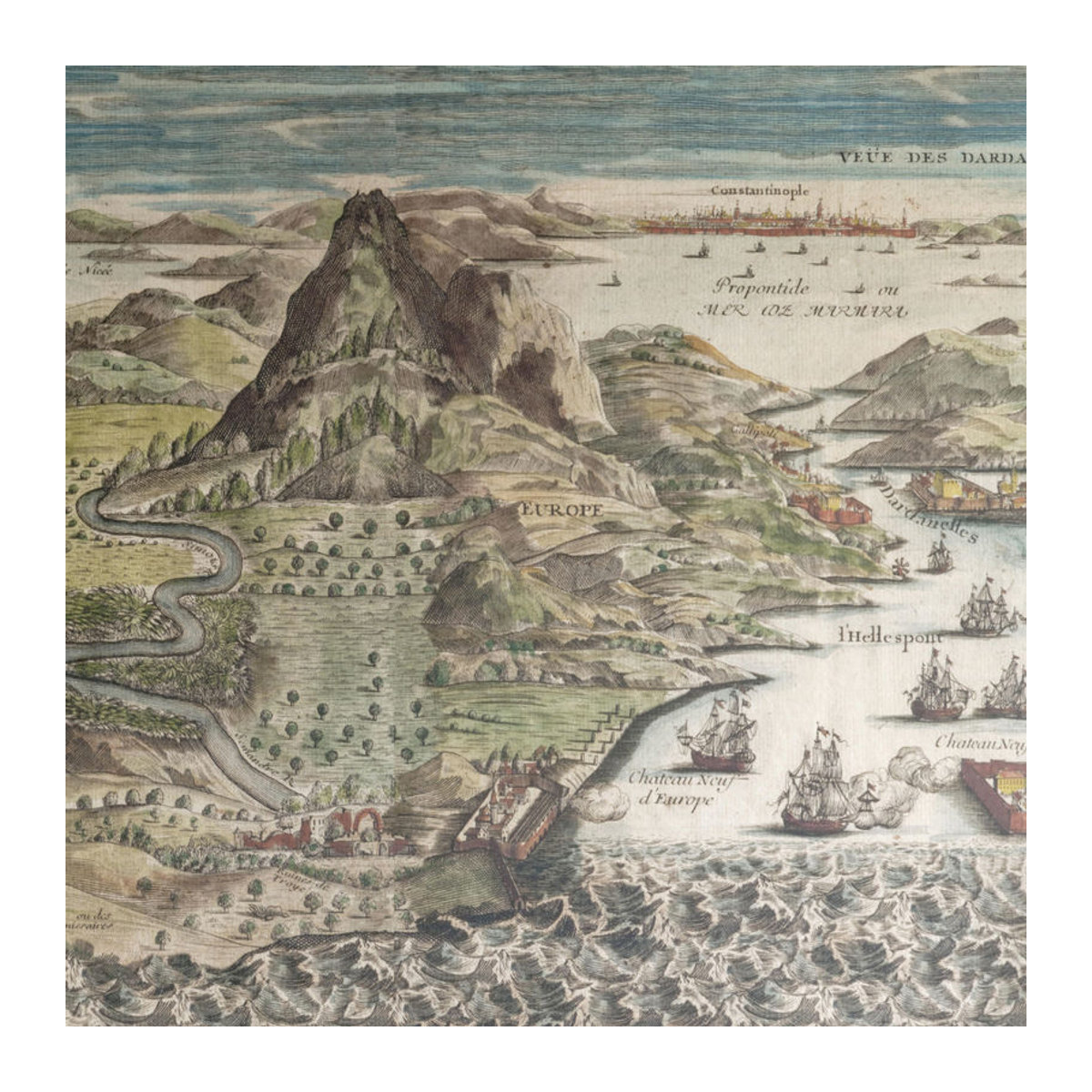Andrew Martin Wandbild Constantinople Vintage Karte in Beige und Mehrfarbig - Bild 3