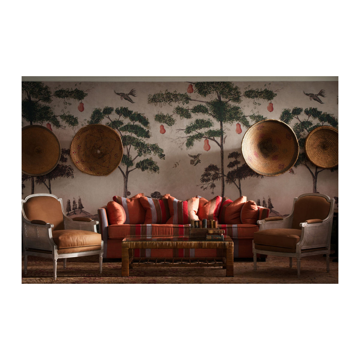 Andrew Martin Wandbild Mythical Land Vellum mit Tierprint in Rosa und Mehrfarbig im Querformat - Bild 2