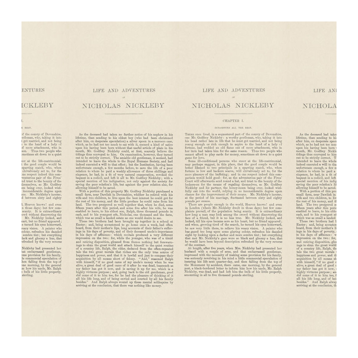 Andrew Martin Wandbild Nicholas Nickleby Typografie Dekoration in Creme und Mehrfarbig - Bild 2