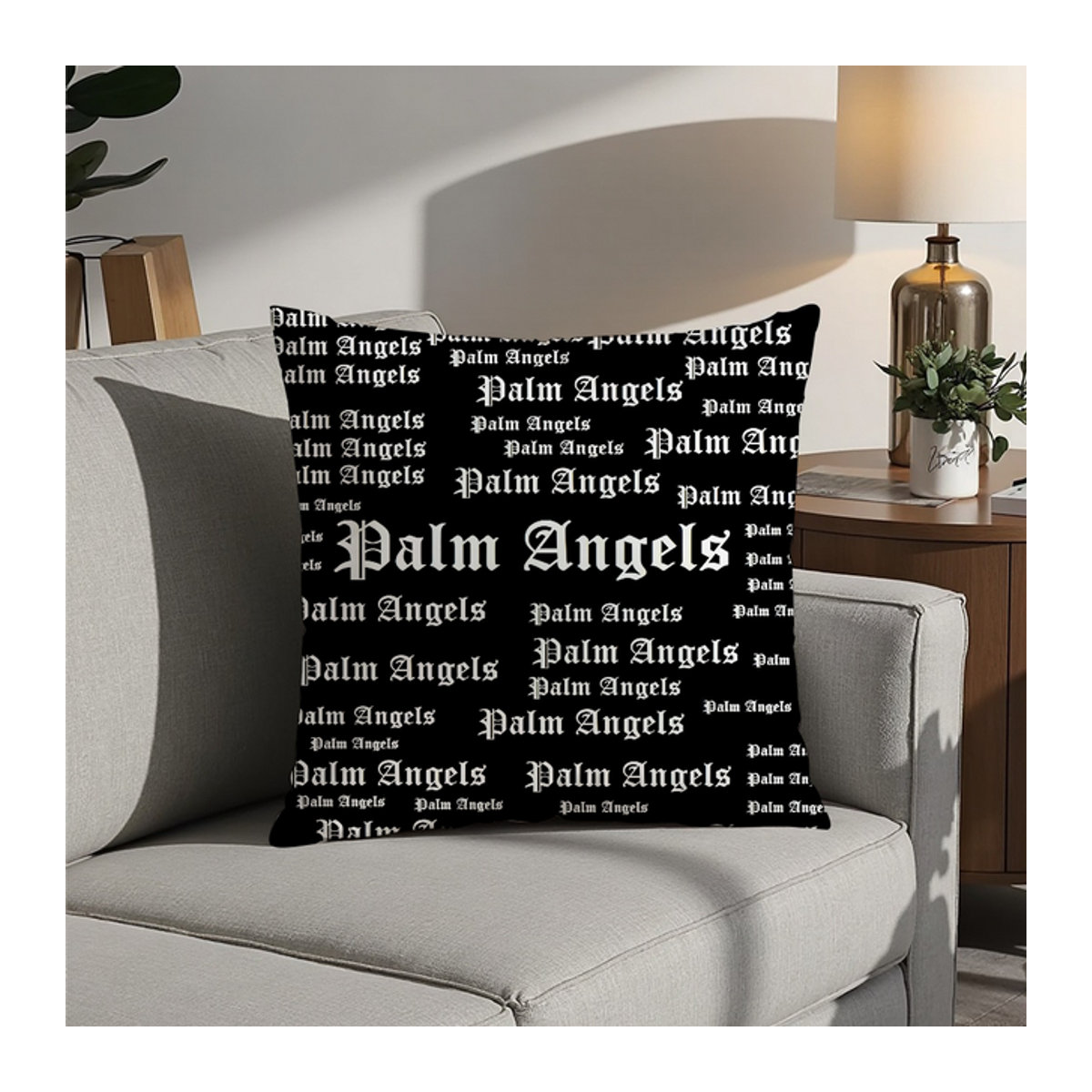Angeles B-Beares P-PalmeS Kissenbezug aus weichem Plüschstoff mit doppelseitigem Druck - Bild 1