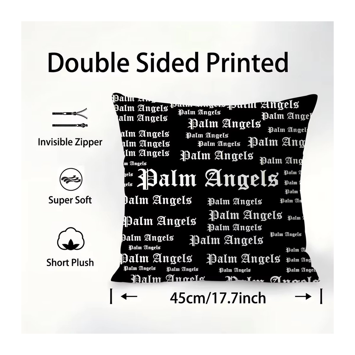 Angeles B-Beares P-PalmeS Kissenbezug aus weichem Plüschstoff mit doppelseitigem Druck - Bild 2