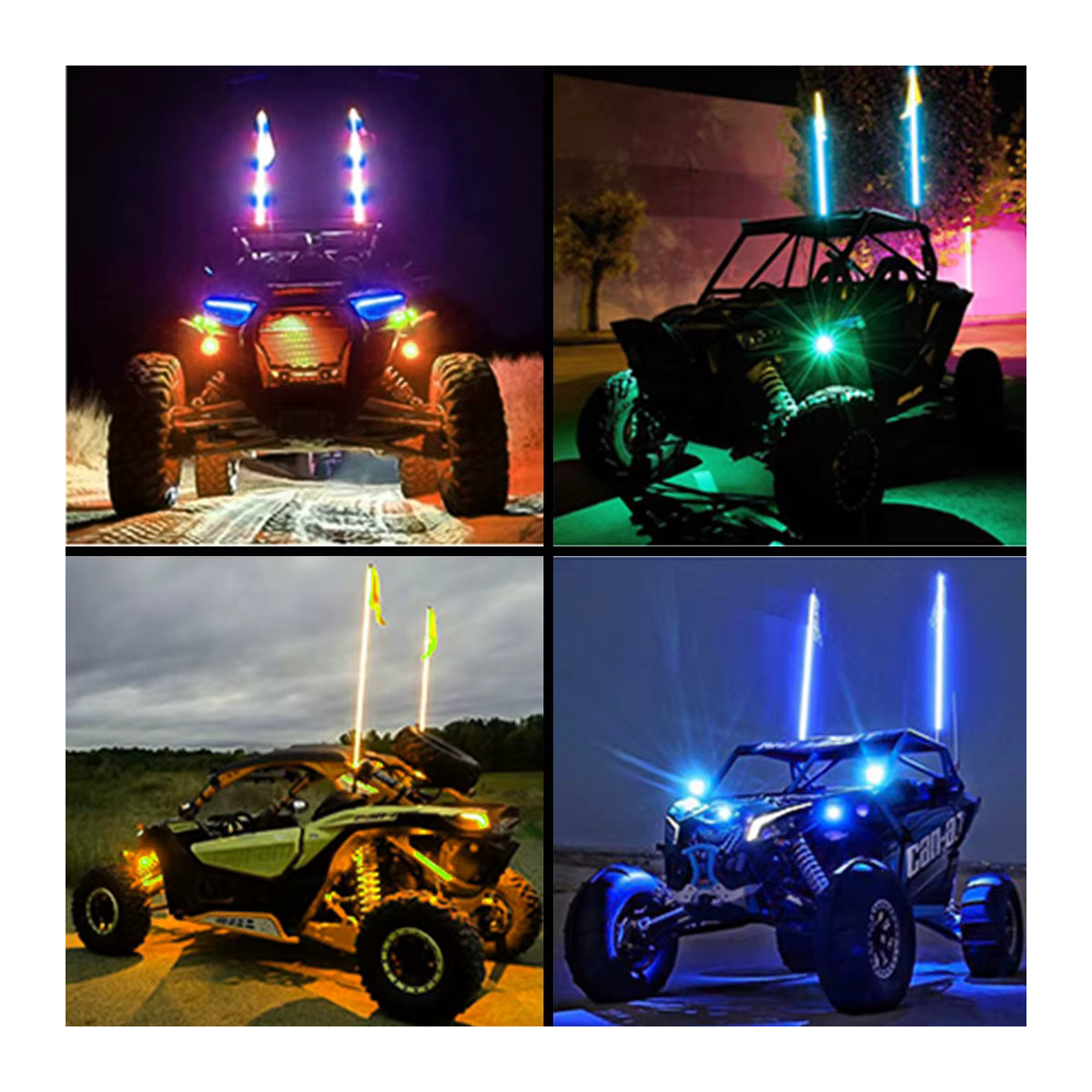 ANGLELITE LED-Peitschenlicht RGB Mehrfarbig 1,8 m Wasserdicht Bowlight für Offroad-Fahrzeuge wie ATV, UTV, SxS und LKWs - Bild 6