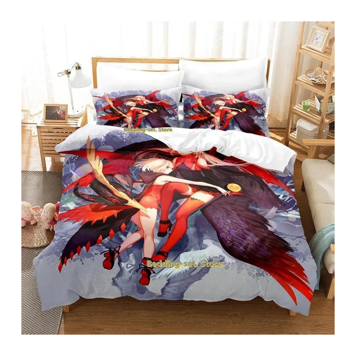 Anime Bettwäsche-Set für Erwachsene und Kinder mit Bettbezug und Kissenbezug, B/H: 135 x 200 cm - Bild 1