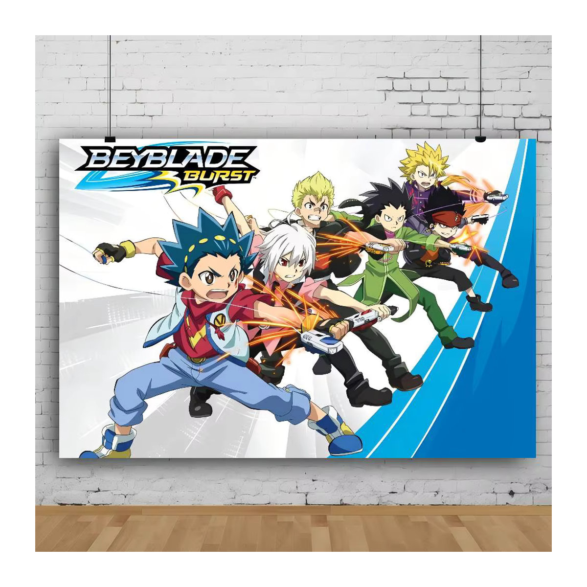 Anime Beyblade B-Burst Fotohintergrund Poster für Kindergeburtstage, mehrfarbig, rechteckig, 120 x 70 cm - Bild 3