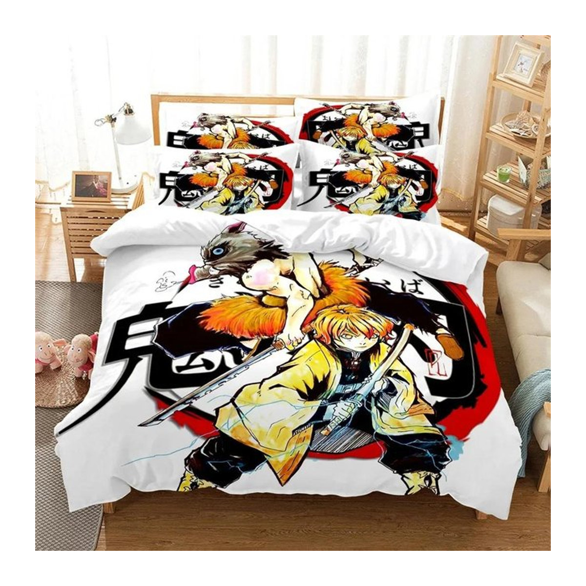 Anime-Charaktere Bettwäsche-Set mit 3D-Digitaldruck und Reißverschluss, B/H: 135 x 200 cm - Bild 1