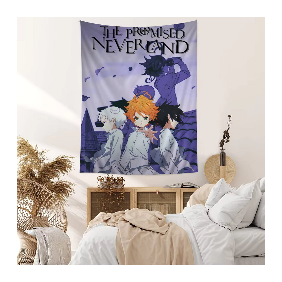 Anime Der versprochene Neverland Wandteppich im Tarot Hippie Design, Multicolor, Breite: 50 cm, Höhe: 70 cm - Bild 2