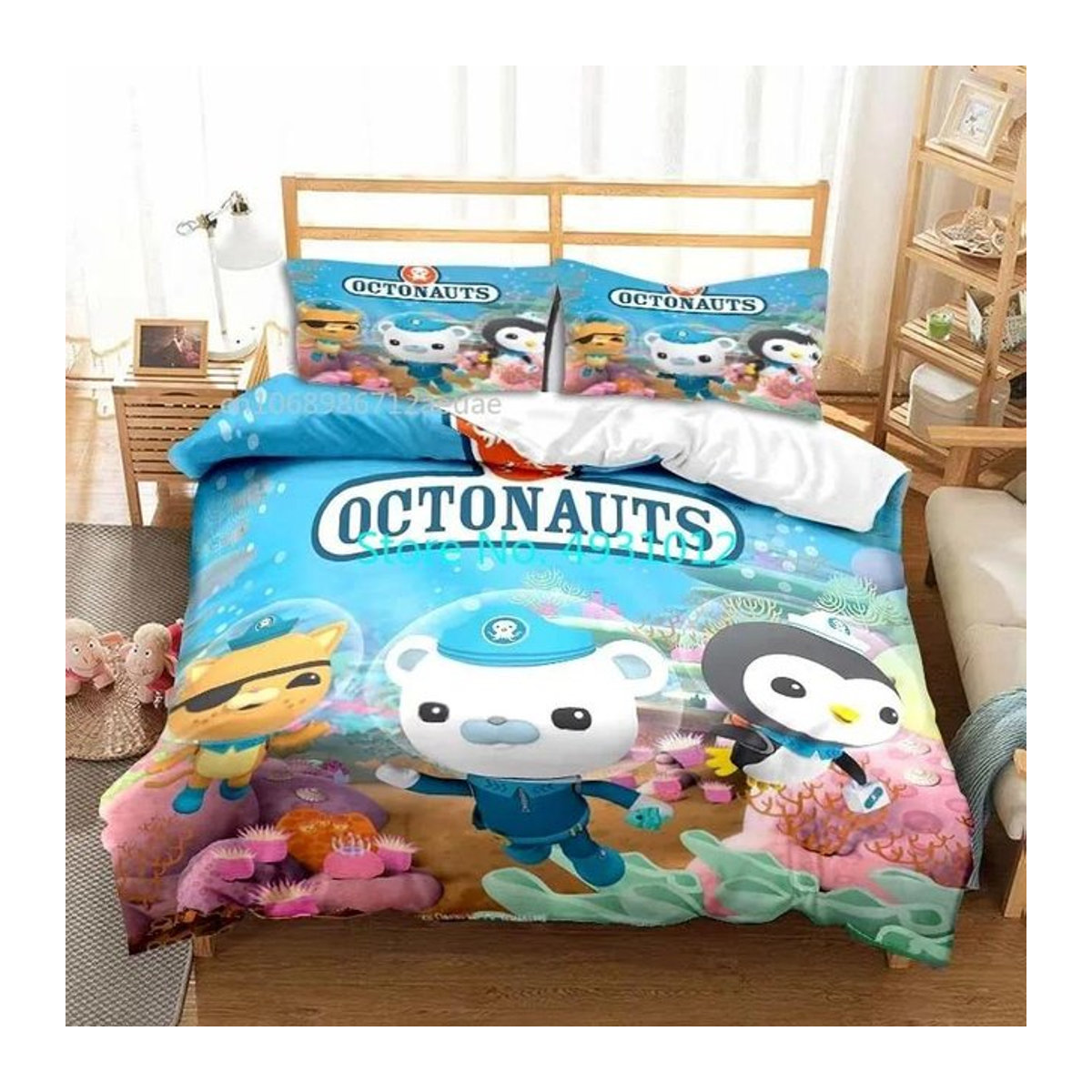 Anime Die Oktonauten Kinderbettwäsche-Set mit 3D-Druck, Bettbezug und Kissenbezug für Jungen und Mädchen, B/H: 140 x 210 cm - Bild 1