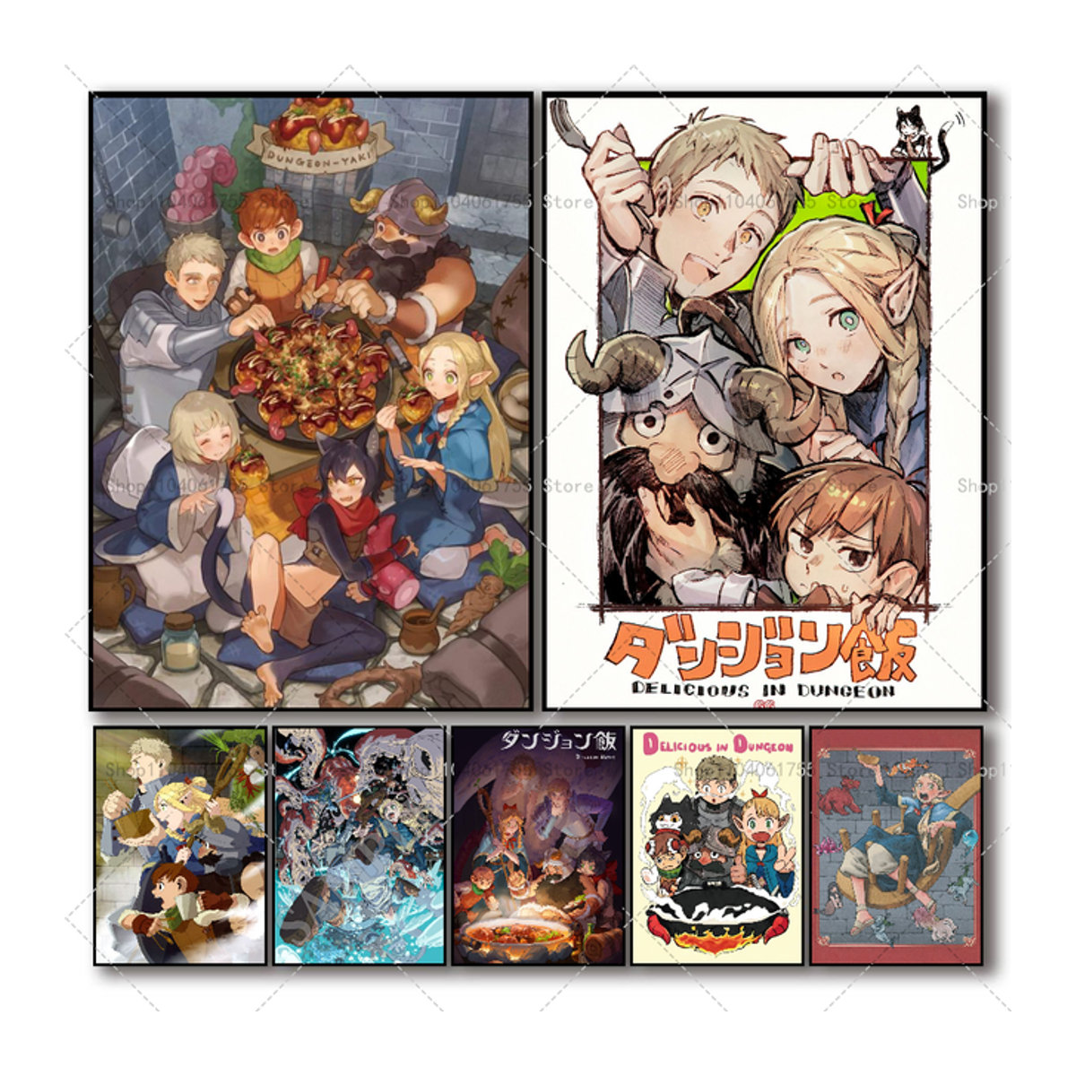 Anime Dungeon Meshi Wandposter selbstklebend wasserfest multicolor Wanddekoration für Zuhause und Bar - Bild 1
