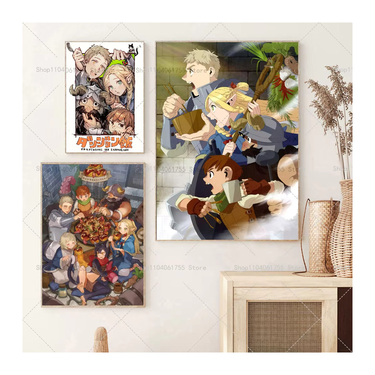 Anime Dungeon Meshi Wandposter selbstklebend wasserfest multicolor Wanddekoration für Zuhause und Bar - Bild 2