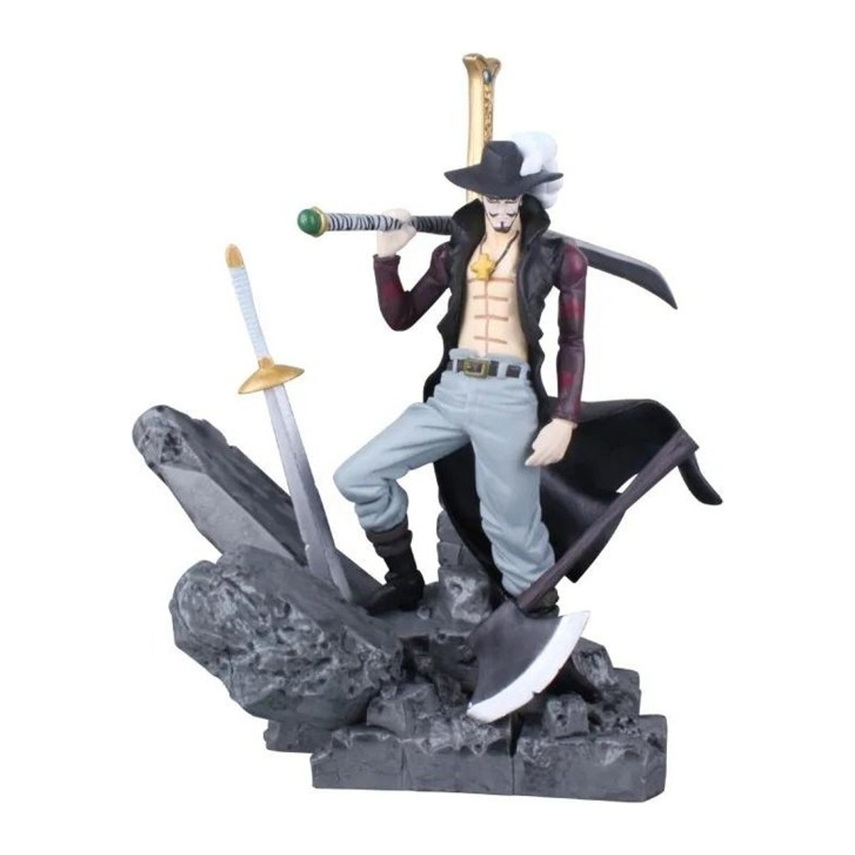 Anime-Figur Dracule Mihawk aus One Piece als Actionfigur aus PVC von Fashnics, Höhe: 14 cm - Bild 1