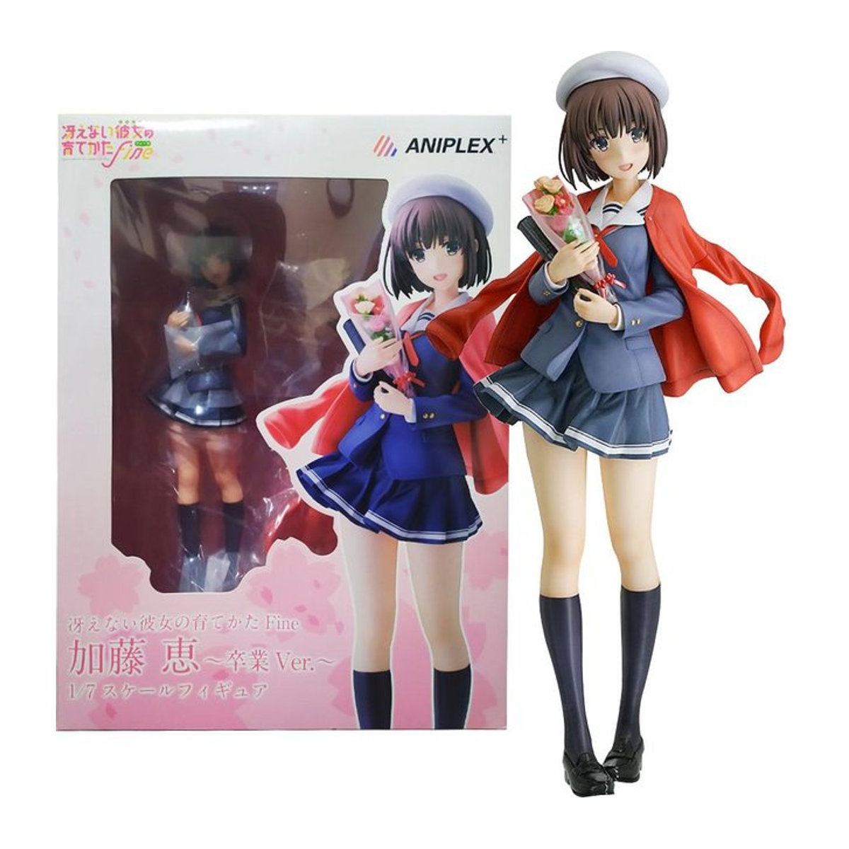 Anime-Figur Megumi Kato aus Saekano: Wie man eine langweilige Freundin erzieht, Schuluniform Saison der Abschlussbälle mit Blumenstrauß, MIFEN, Multicolor, Höhe: 24 cm - Bild 1