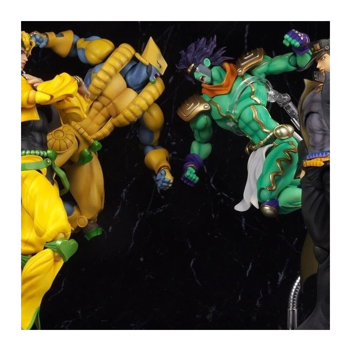 Anime Jojo Bizarre Adventure Actionfigur Super Action Statue Kujo Jotaro und Dio Brando mit Star Platinum und Die Welt, Höhe: 25 cm - Bild 1