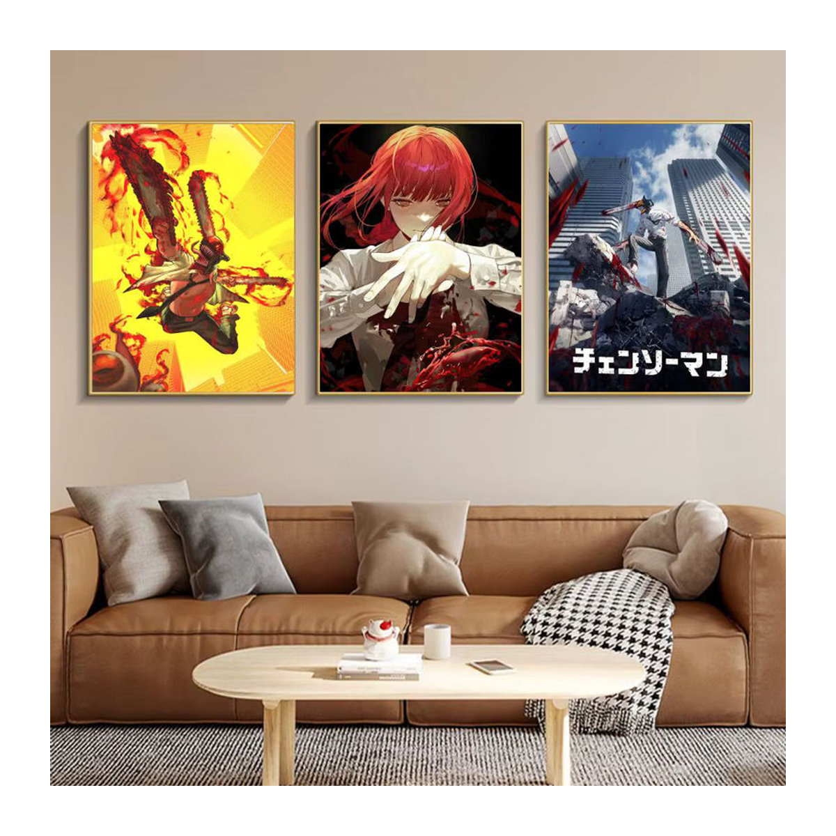 Anime Kettensäge Mann Poster als mehrfarbige Kunstmalerei auf Papier für deine Wanddekoration - Bild 2