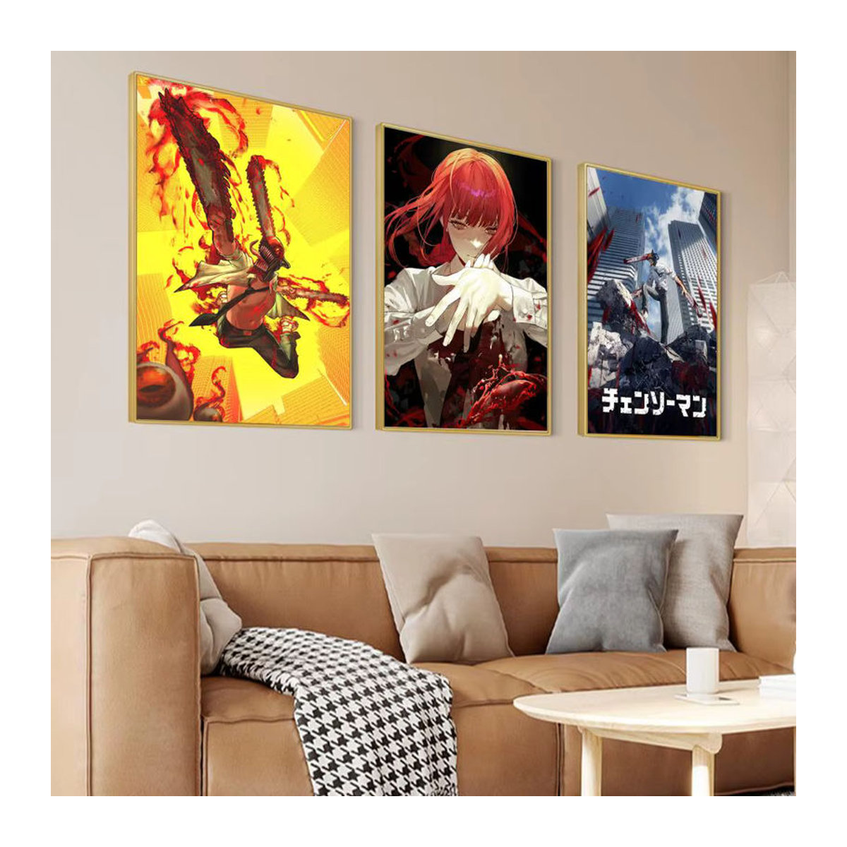 Anime Kettensäge Mann Poster als mehrfarbige Kunstmalerei auf Papier für deine Wanddekoration - Bild 4