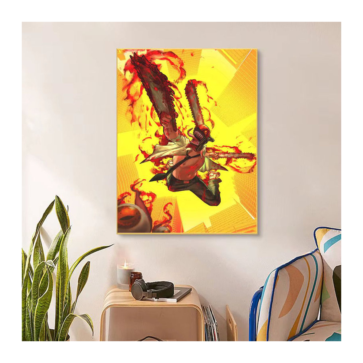 Anime Kettensäge Mann Poster als mehrfarbige Kunstmalerei auf Papier für deine Wanddekoration - Bild 5