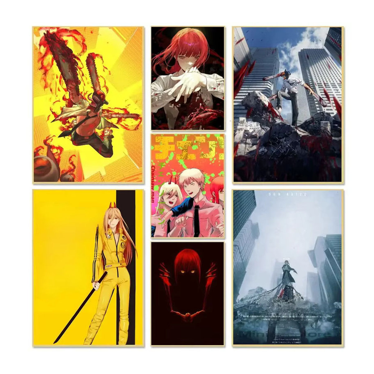 Anime Kettensäge Mann Poster als mehrfarbige Kunstmalerei auf Papier für deine Wanddekoration - Bild 7