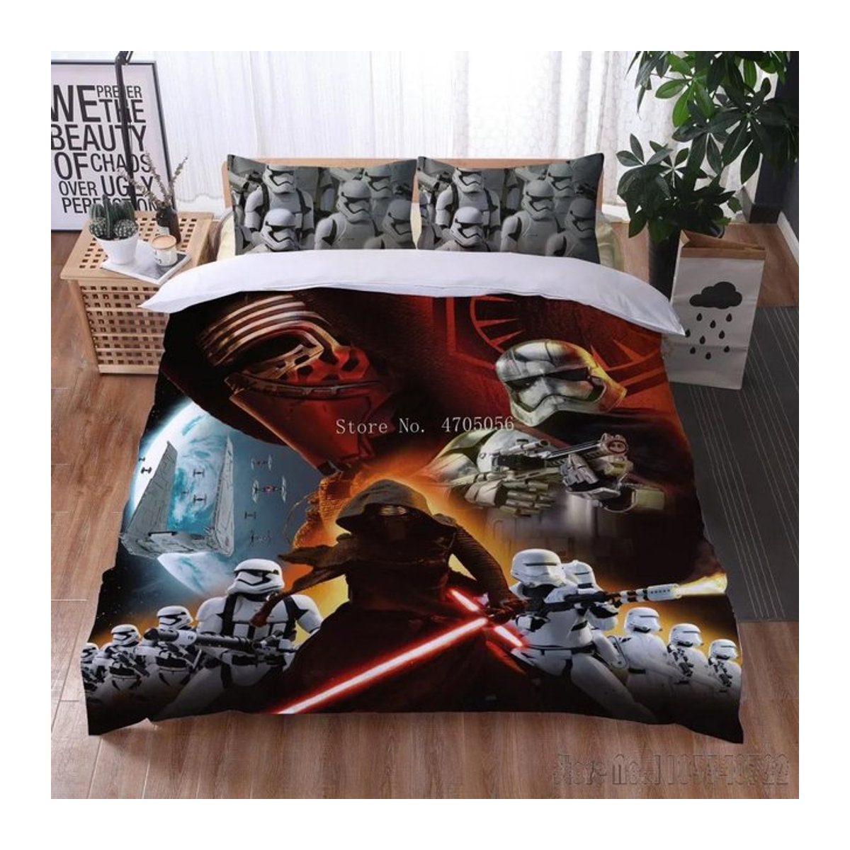 Anime Luxus 3D Sternenkrieger Kinderbettwäsche-Set, 3-teiliges Bettwäsche-Set für Baby, Kinder und Erwachsene, B/B: 180 x 220 cm - Bild 1
