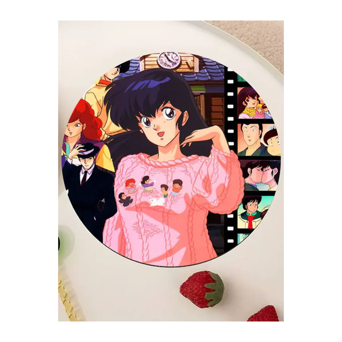 Anime Maison Ikkoku Holzuntersetzer mit Farbdruck, rund, mehrfarbig - Bild 7