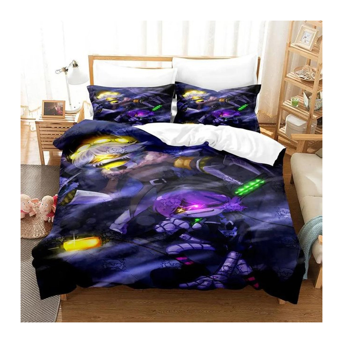 Anime Murder Drones Bettwäscheset mit Reißverschluss, Multicolor, B/H: 135 x 200 cm - Bild 1