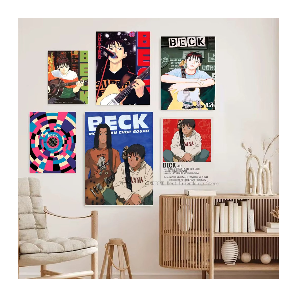Anime Poster Beck Mongolian Chop Squad Bilibili Wandkunst aus Papier, mehrfarbig, Hochformat - Bild 2