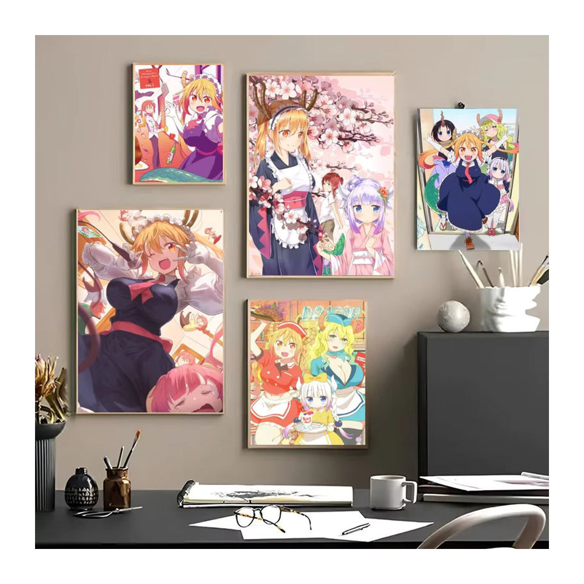 Anime Poster Miss Kobayashi's Dragon Maid Klassischer Druck auf wasserfestem Papier für deine Wanddekoration, Mehrfarbig - Bild 4