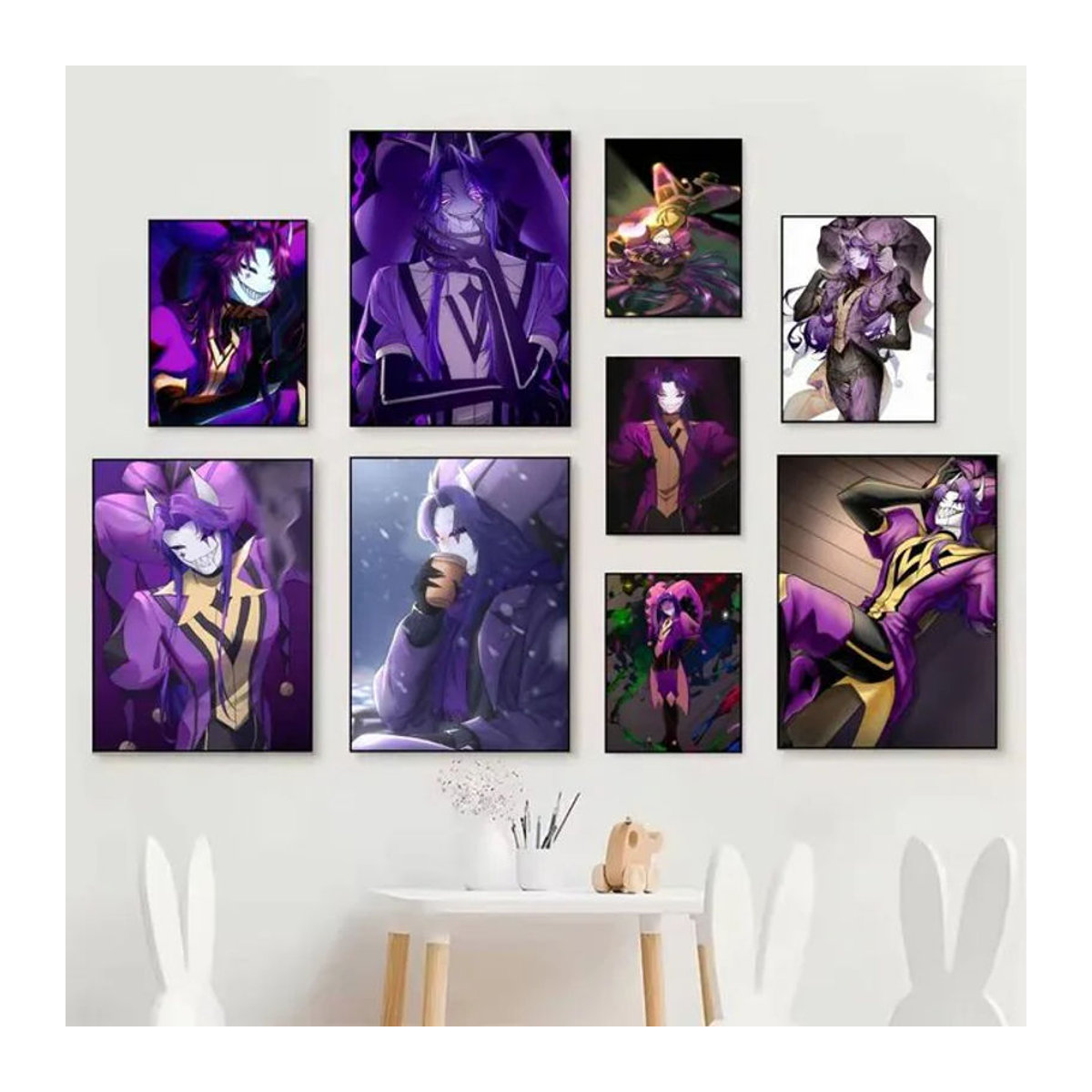 Anime Wandposter Jester in Lila als dekorativer Wandaufkleber für dein Wohnzimmer oder deine Bar - Bild 1