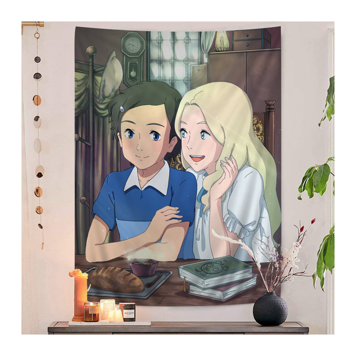 Anime Wandteppich Wenn Marnie DIY Wandkunst für dein Wohnzimmer oder Wohnheim, B: 70 cm, H: 50 cm - Bild 1