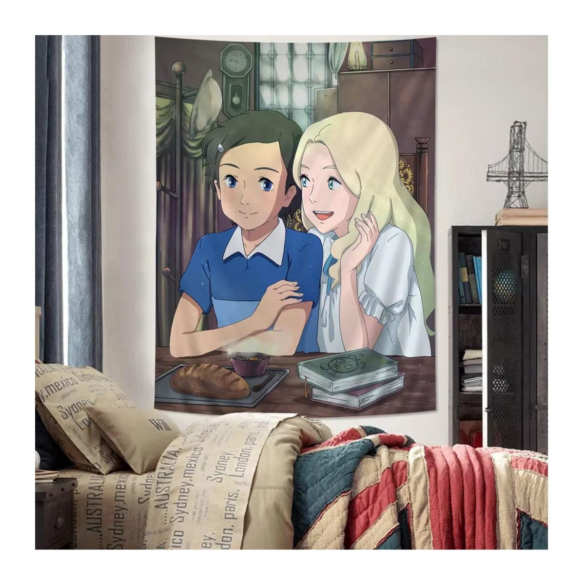 Anime Wandteppich Wenn Marnie DIY Wandkunst für dein Wohnzimmer oder Wohnheim, B: 70 cm, H: 50 cm - Bild 2