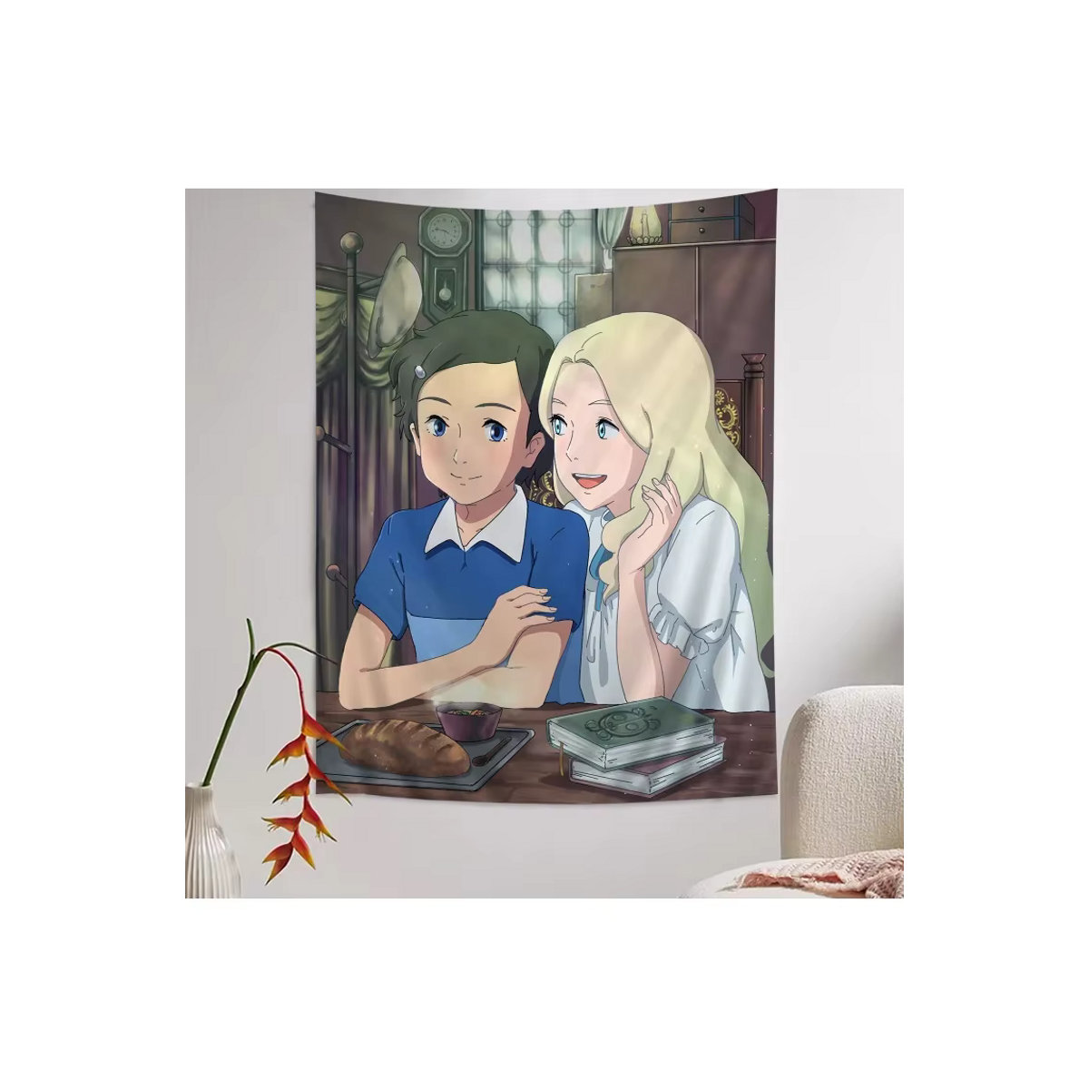 Anime Wandteppich Wenn Marnie DIY Wandkunst für dein Wohnzimmer oder Wohnheim, B: 70 cm, H: 50 cm - Bild 3