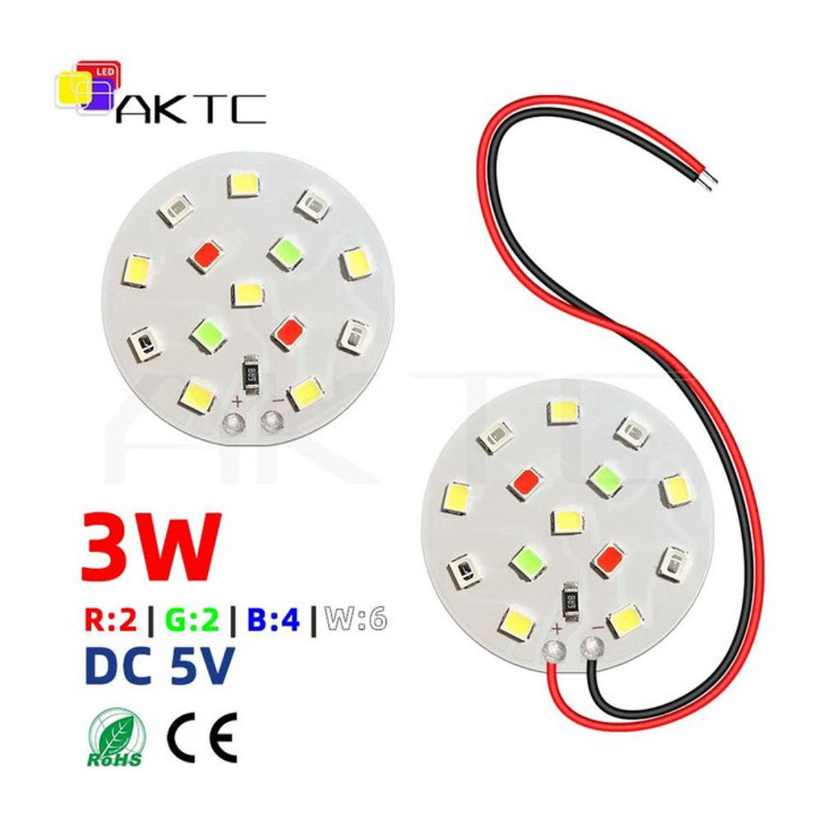 ankatec LED Aquarium Lampe DC 5V mit 4 Farben Rot Grün Blau Weiß SMD2835 Aluminium 35mm Durchmesser 3W - Bild 1