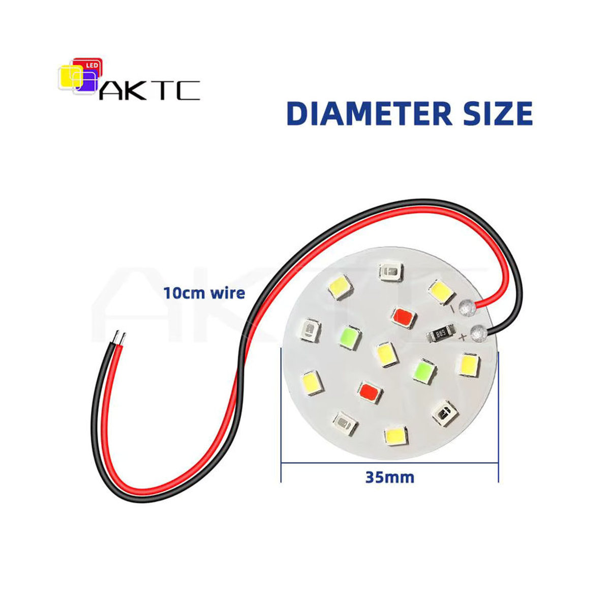 ankatec LED Aquarium Lampe DC 5V mit 4 Farben Rot Grün Blau Weiß SMD2835 Aluminium 35mm Durchmesser 3W - Bild 2