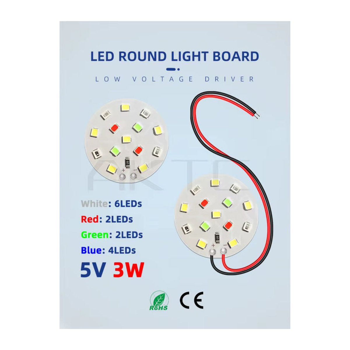 ankatec LED Aquarium Lampe DC 5V mit 4 Farben Rot Grün Blau Weiß SMD2835 Aluminium 35mm Durchmesser 3W - Bild 3