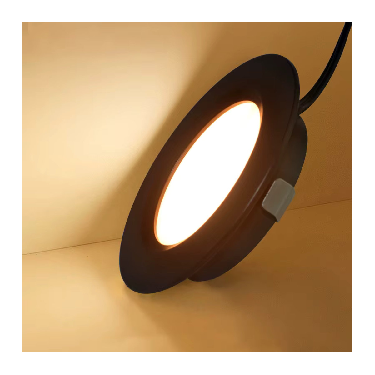 ANMIEPY LED Möbelbeleuchtung Schwarz Runde Unter Schrank Lampe mit Tastenschalter für Küche und Schmuckvitrine - Bild 1