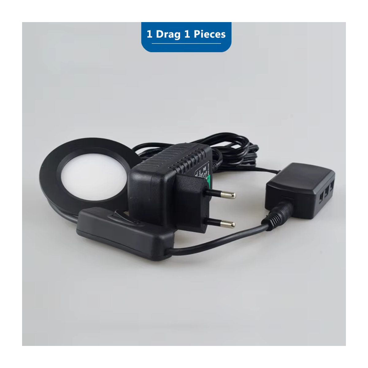 ANMIEPY LED Möbelbeleuchtung Schwarz Runde Unter Schrank Lampe mit Tastenschalter für Küche und Schmuckvitrine - Bild 2
