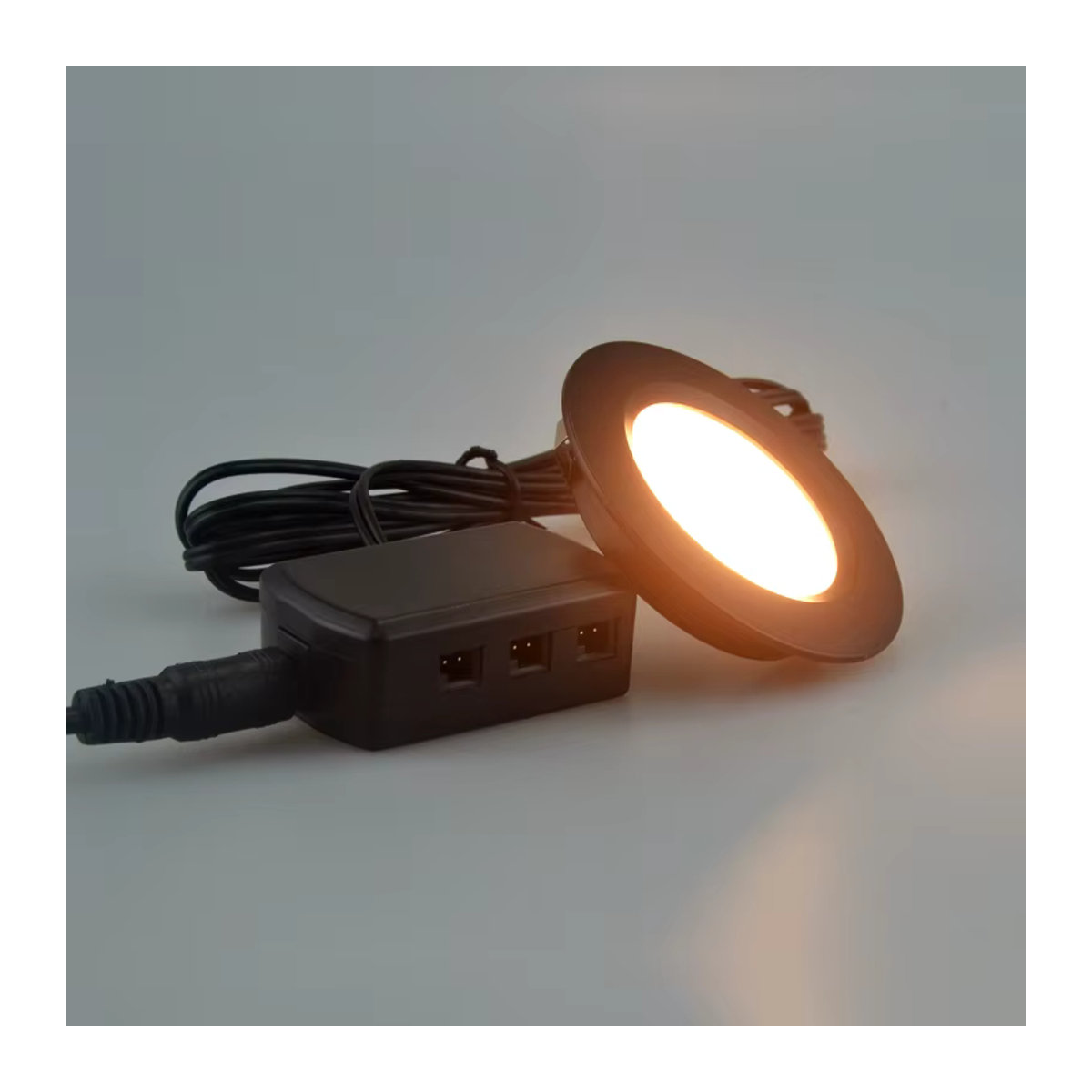 ANMIEPY LED Möbelbeleuchtung Schwarz Runde Unter Schrank Lampe mit Tastenschalter für Küche und Schmuckvitrine - Bild 4
